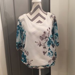 White House Black Market Floral Blouse